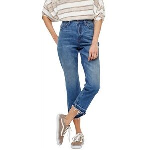 New Free People Release Boot Cut Jeans Frayed Hem Loose Fit High Rise sz 28